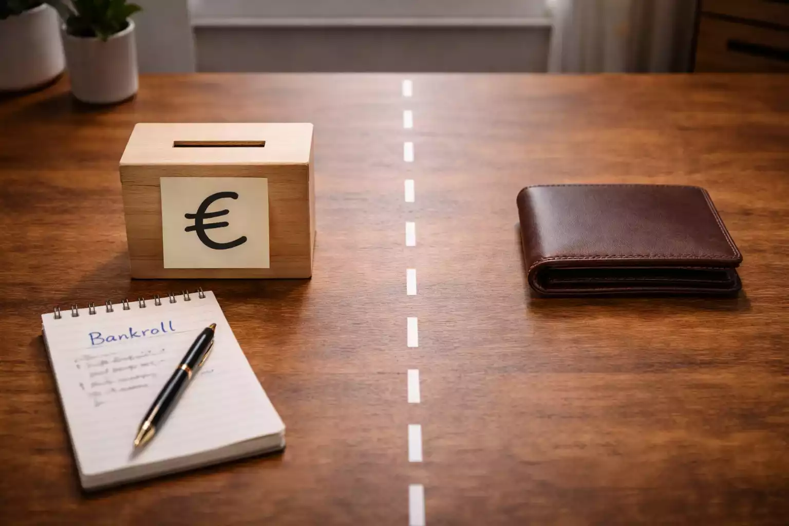 Representación visual de fondos separados con símbolos € para apuestas