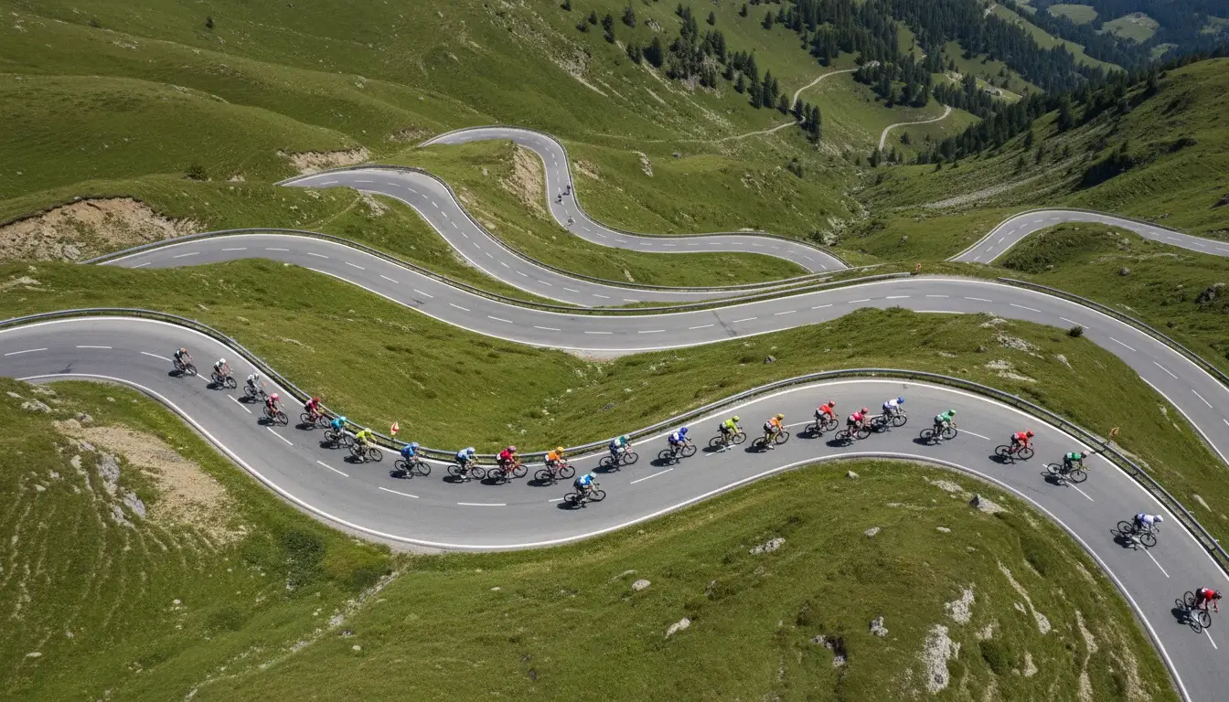 Persona analizando datos de carrera ciclista en pantalla